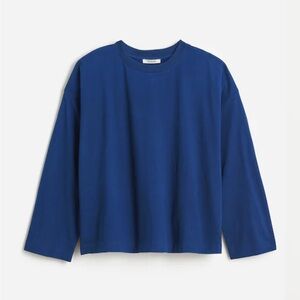 Madewell Easy Crewneck Long-Sleeve Tee Blue XS